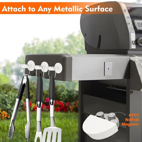 MUTUACTOR 2PCS Magnetic Hooks,Universal Heavy Duty Hooks for Flashlight Holder,Anti-Slip Large Opening Magnets White Flexible Clamps for Garage Kitchen Basement Outdoor Shed Tool Organize and Storage in Saudi Arabia