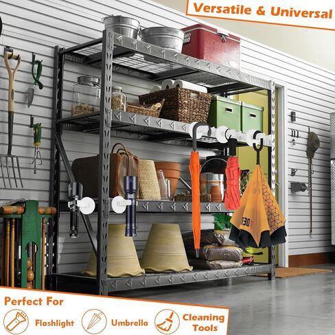 MUTUACTOR 2PCS Magnetic Hooks,Universal Heavy Duty Hooks for Flashlight Holder,Anti-Slip Large Opening Magnets White Flexible Clamps for Garage Kitchen Basement Outdoor Shed Tool Organize and Storage in Saudi Arabia