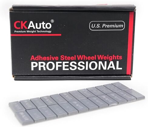 عصا لاصقة شبه منحرفة من CKAuto 1/4oz على أوزان العجلات، شريط سهل التقشير، 72oz/صندوق، جودة أمريكية (288 قطعة) أسود in Saudi Arabia