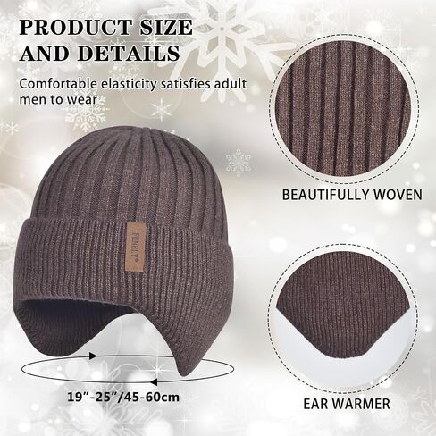 Men Winter Beanie Hat Touchscreen Gloves Neck Warmer 3 in 1 Set with Fleece Lined in Saudi Arabia