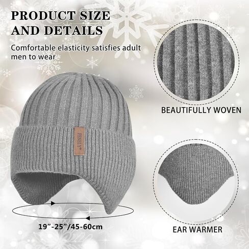 Men Winter Beanie Hat Touchscreen Gloves Neck Warmer 3 in 1 Set with Fleece Lined in Saudi Arabia