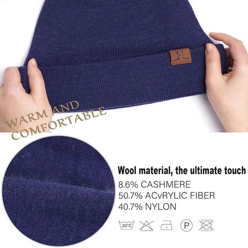 Mens Winter Warm Beanie Hats Long Scarf Neck Touchscreen Gloves Set Ribbed Knit Skull Caps Scarves Gloves for Women Man in Kuwait