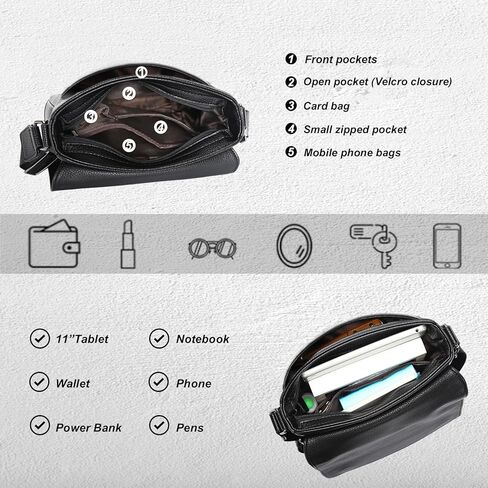 حقيبة كتف جلدية للرجال من Leathario، حقيبة كروس للرجال، حقيبة صغيرة للعمل والعمل، كاجوال in Kuwait