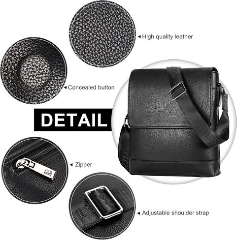 حقيبة كتف جلدية للرجال من Leathario، حقيبة كروس للرجال، حقيبة صغيرة للعمل والعمل، كاجوال in Kuwait