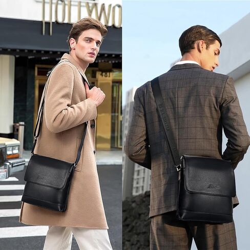 حقيبة كتف جلدية للرجال من Leathario، حقيبة كروس للرجال، حقيبة صغيرة للعمل والعمل، كاجوال in Kuwait