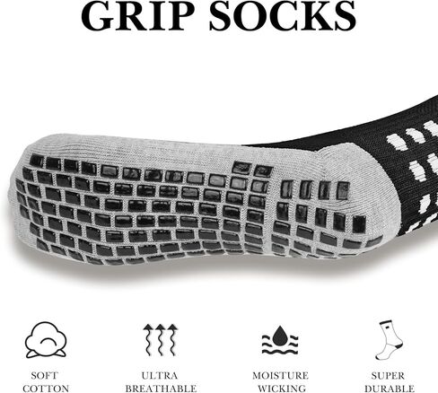 Linkidea Kids Soccer Grip Socks (2 Pairs), Anti Slip Soccer Socks for Kids Age 6-9, Soccer Non Slip Socks with Grip Pads in Saudi Arabia