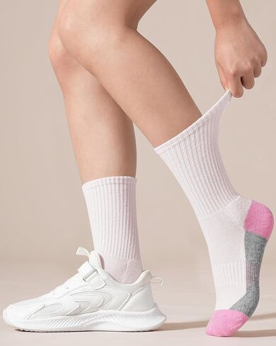 BOOPH 6 Pairs Kids Crew Socks Boys Girls Athletic Cushioned Hiking Socks Warm Soft Running Socks in Saudi Arabia