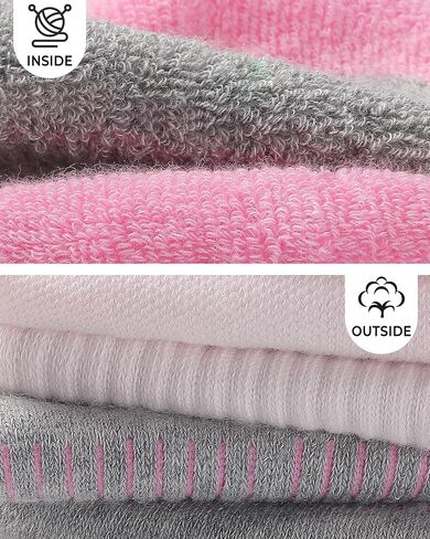 BOOPH 6 Pairs Kids Crew Socks Boys Girls Athletic Cushioned Hiking Socks Warm Soft Running Socks in Saudi Arabia