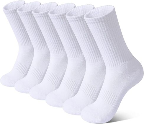 BOOPH 6 Pairs Kids Crew Socks Boys Girls Athletic Cushioned Hiking Socks Warm Soft Running Socks in Saudi Arabia