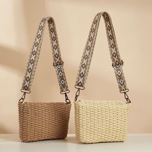 Summer Straw Shoulder Bag Straw Small Clutch Crossbody Bags for Women Boho Purse Handmade Envelope in Saudi Arabia