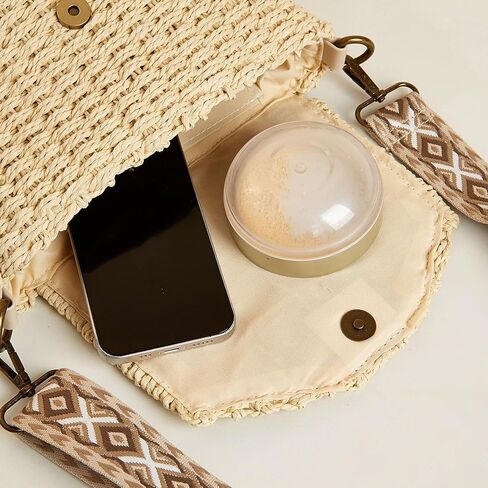 Summer Straw Shoulder Bag Straw Small Clutch Crossbody Bags for Women Boho Purse Handmade Envelope in Saudi Arabia