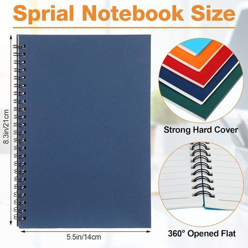 20 Pack A5 Spiral Notebook College Ruled Spiral Notebook Bulk 5.5 x 8.3 Inches Hardcover Kraft Notebooks Lined Travel Writing Notebooks Journal Notepad for Office, 50 Sheets 100 Pages (Black) in Kuwait