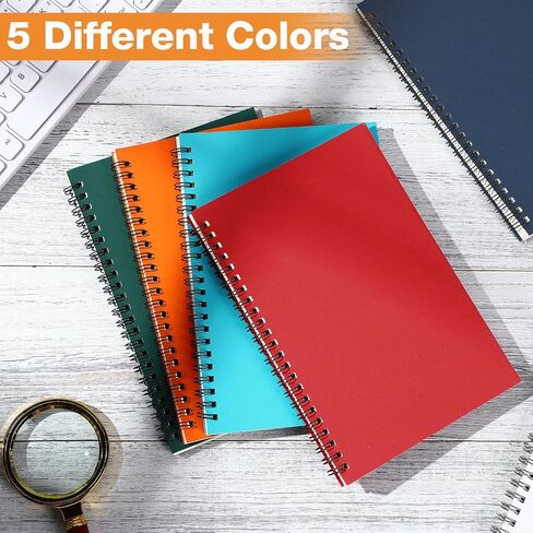 20 Pack A5 Spiral Notebook College Ruled Spiral Notebook Bulk 5.5 x 8.3 Inches Hardcover Kraft Notebooks Lined Travel Writing Notebooks Journal Notepad for Office, 50 Sheets 100 Pages (Black) in Kuwait