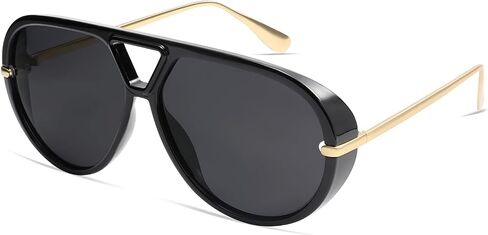 VANLINKER Trendy Polarized Aviator Sunglasses for Women Men Retro Oversized Round Sunglasses Vintage Shield Shades VL9798 in Saudi Arabia