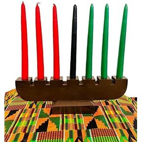 New Brown Kwanzaa Kinara and Kwanzaa Candle Set