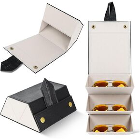 Sunglass Organizer, Sunglass Case, Sunglasses Case, Leather Sunglasses Organizer, Travel Sunglasses Organizer for Multiple Pairs, Portable Glasses Case, Sunglasses Travel Case for Women Men