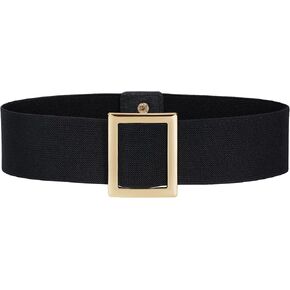 JASGOOD Wide Christmas Belt Elastic Santa Belt Black Stretchy Waist Belt Women Cosplay Belt