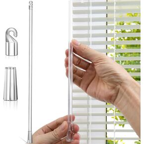 12 Inches Blind Wand Replacement with Hook, Window Blind Tilt Wand with Hook and Grip, Clear Blind Wand, Plastic Blind Wand Replacement (2 Pack)