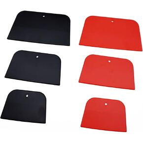 6PCS Plastic Body Filler Spreaders Auto Spreader Automotive Body Filler for Applying Fillers, Putties, Glazes, Caulks and Paint - 4, 5, 6 inches (Black, Red)