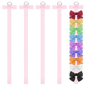 5 PCS Hair Bow Holder, 1 m Hair Clip Organizer, Bow Storage for Girls Hair Bows, Hair Accessories Organizer for Clip Hair Bows Hair Band