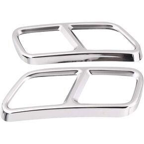 Exhaust Muffler Covers, 1 Pair Silver Stainless Steel Rear Exhaust Pipe Cover Trims Car Exterior Exhaust Pipe Mufflers Cover Fit for S Class W222 2010-2017 for R Class W251 2010-2017