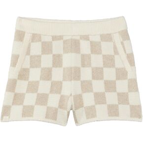 Barefoot Dreams Kids Youth CozyChic Cotton Checkered Short