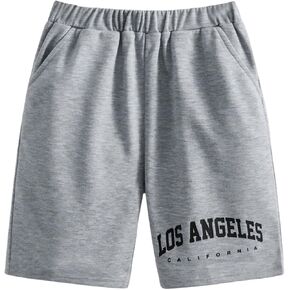 SOLY HUX Boy's Sweat Shorts Letter Graphic Elastic Waist Casual Athletic Shorts with Pockets