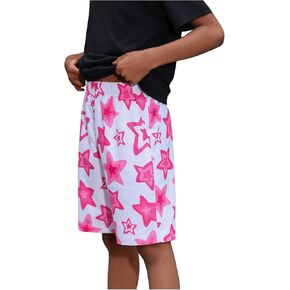 Boy's Star Print Elastic Waist Track Shorts Casual Wide Leg Vacation Shorts