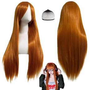 Rainbow wig Long Straight Wig with Bangs Colorful Synthetic Wig for Women Men Multi-Colored Cosplay Wig for Anime Wig Halloween Costume Christmas Party Outfit with Wig Cap