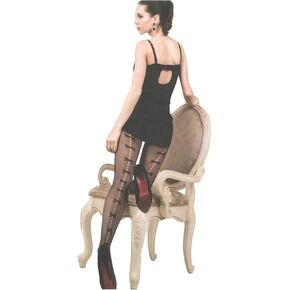 Plus Size Fishnet Pantyhose Bow Tie Backseam 168YD044Q Queen Black Yelete