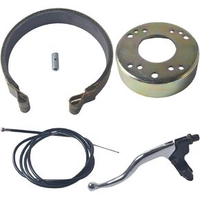 ‎VCUJSUC 4.5 inch Drum Brake Band Handle Lever Cable Kit For Go Kart Go Cart Yard Cart Mini Bike Yerf-Dog ATV