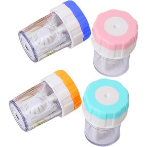 4 PCS Contacts Case Cleaner Machines, Lens Cleaning Container for Everyday Use, Contact Lens Cases, Contact Lens Soak Storage Kit for Travel Home