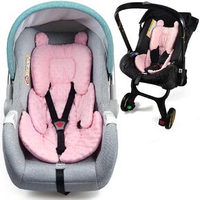 3in1 Baby CarSeat Head Support for Infant, Reversible Soft Infant Car Seat Insert Newborn Boy Girl, Breathable Cotton Head Body Support Pillow Cushion,Stroller,Swing,Bouncer,Baby Registry,Grey