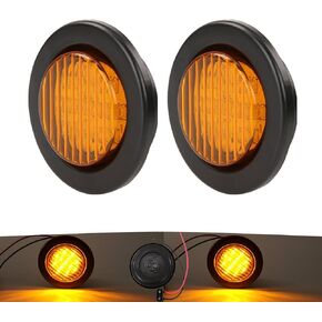 NEW SUN 12PCS Premium 2.5" Round LED Trailer Lights, 13 Red LEDs Side Marker Lights, Clearance Lights Kits with Grommet & 2-Pin Plug - Universal for Trucks, Trailers, Rvs, Camper