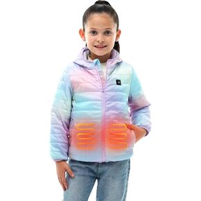 HENNCHEE Kids Heated Jacket for Boys Girls Lightweight Winter Heated Jacket with Battery Pack Heated Coat