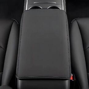 Armrest Cover for Tesla Model 3/Y: Premium Center Console Cover and Car Armrest Cover for Tesla Model 3/Y (2017-2024)-Stylish Interior Decor Accessories Waterproof Box Mat. (Black)