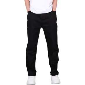 Boys' Stretchy Chino Pants - Durable Twill Material, Resistant to Pilling and Fading - for School Uniform