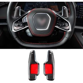Corvette C8 Real Carbon Fiber Paddle Shifter Extensions 20-23, 100% Genuine Carbon Fiber (Black Carbon Fiber)