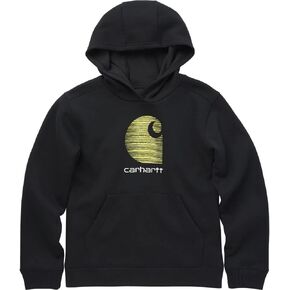 Carhartt Kid's CA6348 Long-Sleeve Graphic Sweatshirt - Boys - Small (8-10) - Caviar Black