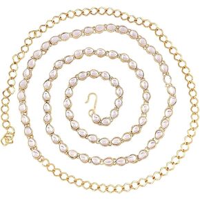 Aheli Kundan Waist Belt Kamarband Belly Chain for Women Girls Indian Traditional Bollywood Jewelry