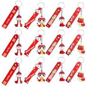 12Pcs Snake Keychains Snake Year Pendants 2025 Chinese New Year Zodiac Gift Spring Festival Blessing Souvenir in Kuwait