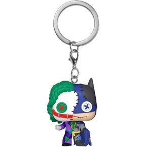 BoxLunch Funko Pocket Pop! DC Comics Batman & The Joker Patchwork Vinyl Keychain Exclusive
