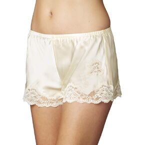 Women's 100% Silk Tap Pant, Lace Trim, Flattering Fit, Indulgence, Lingerie, Sleepwear, Beautiful Gift Packaging