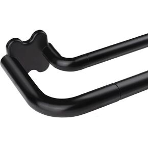 Black Double Curtain Rods, USFOOK Blackout Wrap Around Curtain Rods for Windows 32 to 58 Inch, 6/8 Inch Room Darkening Curtain Rod, Christmas Home Decorations