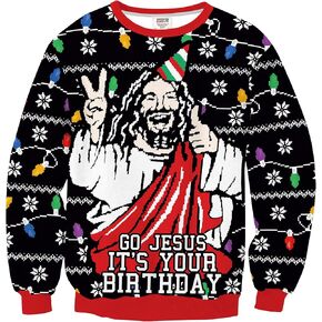 Arvilhill Unisex Ugly Christmas Sweatshirt Long Sleeve Funny 3D Graphic Pullover (S-3XL)