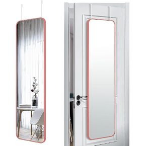 47x14 Mirror Full Body Length Door Hanging or Wall Mounted Metal Frame Dressing Mirrors for Entryway Girl Bedroom Bathroom Living Room 47 14 inch Pink Rose Gold