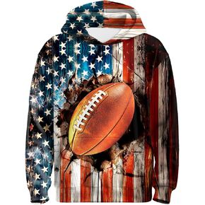 Boys Girls 3D Graphic Hoodies, Unisex Kids Hooded Sweatshirt with Pocket, Long Sleeve Hoodies for Teens in Kuwait