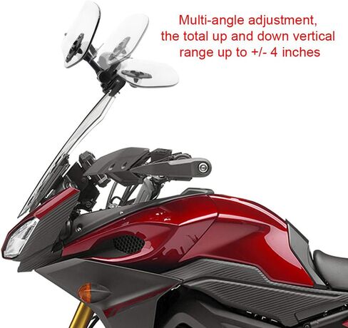 Motoparty Motorcycle Windshield Extension - Universal Adjustable Clip-on Windscreen extender- for Honda Suzuki Kawasaki Yamaha Aprilia(Transparent) in Saudi Arabia