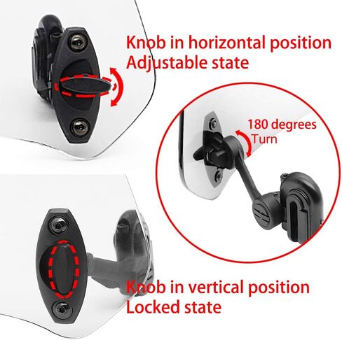 Motoparty Motorcycle Windshield Extension - Universal Adjustable Clip-on Windscreen extender- for Honda Suzuki Kawasaki Yamaha Aprilia(Transparent) in Saudi Arabia