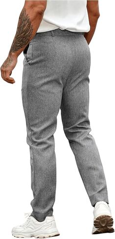 Floerns Men's Stretchy Classic Fit Pleated Front Dress Pants Formal Suit Pants in Saudi Arabia